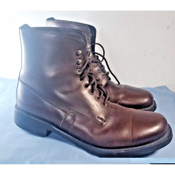 Prada Made in Italy Lace-up Ankle Boots Men's 9.5 Brown 0725 - Picture 14 of 16